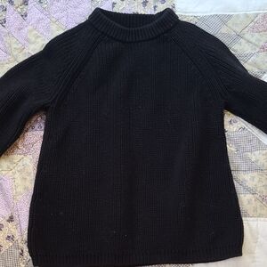 Quince Black Crewneck Knit Sweater
